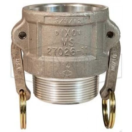 Dixon Type B Cam and Groove Coupler, 5 in Nominal, Female Coupler x MNPT End Style, Aluminum, Domestic 500-B-AL